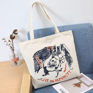 Floral Print Student Style Tote Bag - Abershoes