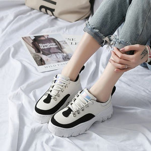 Women's Trendy Color Design Platform Shoes - Abershoes