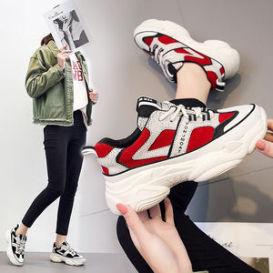 Chic Color Block Platform Sneakers - Abershoes