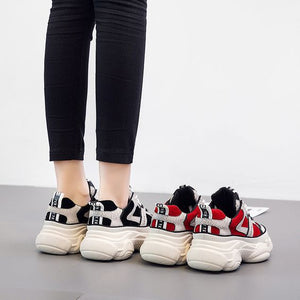 Chic Color Block Platform Sneakers - Abershoes