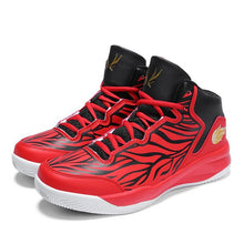 Load image into Gallery viewer, A Couple White &amp; Red High-top Basketball Shoes - Abershoes
