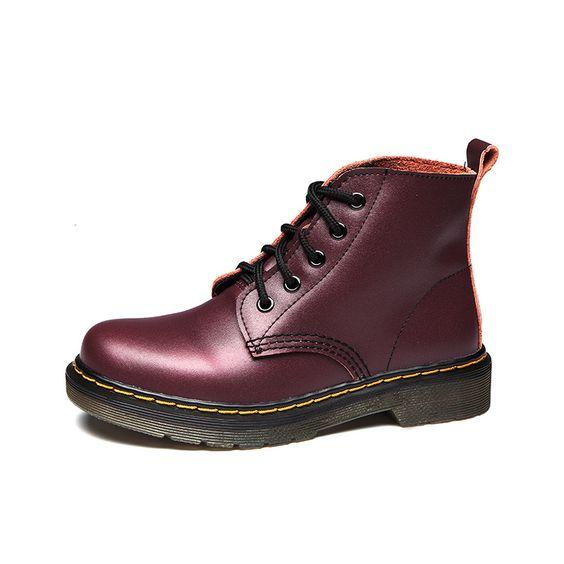 Couples British Trend Leather Martin Boots - Abershoes
