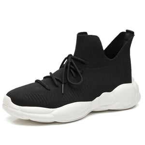 Trendy High Top FlyKnit Sneaker Shoes for Men - Abershoes