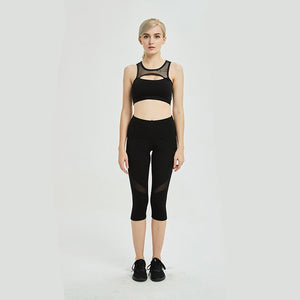 Mesh Panel Workout Gym Yoga Leggings - Abershoes