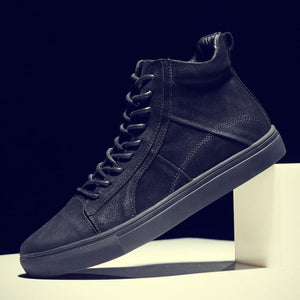 British Trend High Top Leather Shoes - Abershoes