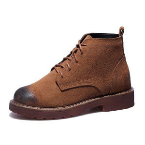 Trendy Leather Martin Booties - Abershoes
