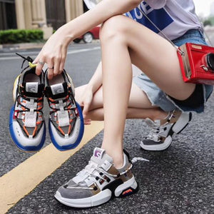 Women's Stylish Color Block Breathable Sneaker Shoes - Abershoes