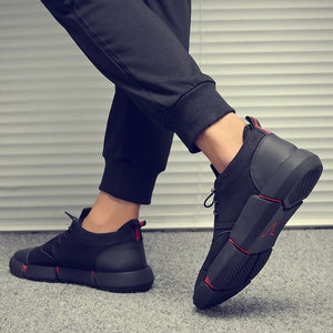 Men's Trendy British Style Black Leather Shoes - Abershoes