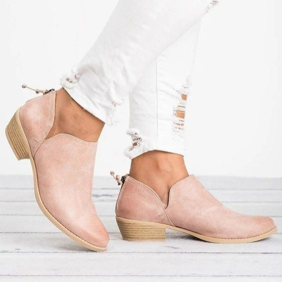 Trendy Pure Color Ankle Bootie Shoes - Abershoes