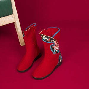 Ethnic High- top Embroidered Shoes - Abershoes