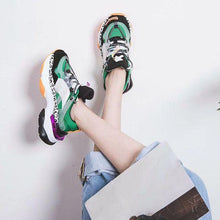 Load image into Gallery viewer, Women&#39;s Cool Color Block Dot Dad Sneaker Shoes - Abershoes