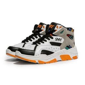 Color Block High Top Sneaker Shoes - Abershoes
