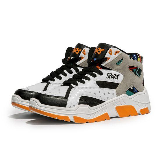 Color Block High Top Sneaker Shoes - Abershoes
