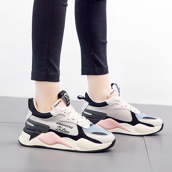 Trendy Color Block Leather Sneaker Shoes - Abershoes