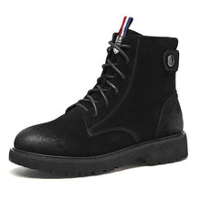 Load image into Gallery viewer, Black/Coffee Frosted Leather Martin Boots - Abershoes
