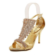 Load image into Gallery viewer, Sexy Rhinestone High Heel Sandal Shoes - Abershoes