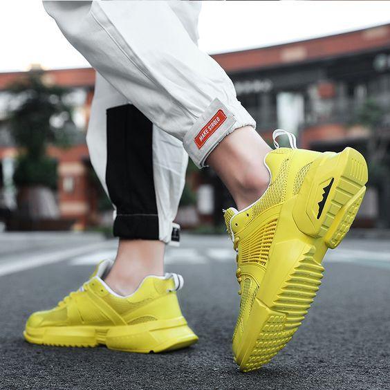 Trendy Pure Color Mesh Breathable Sneaker Shoes - Abershoes