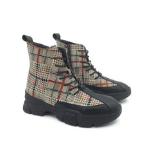 Load image into Gallery viewer, Trendy British Zipper Grid Boots - Abershoes