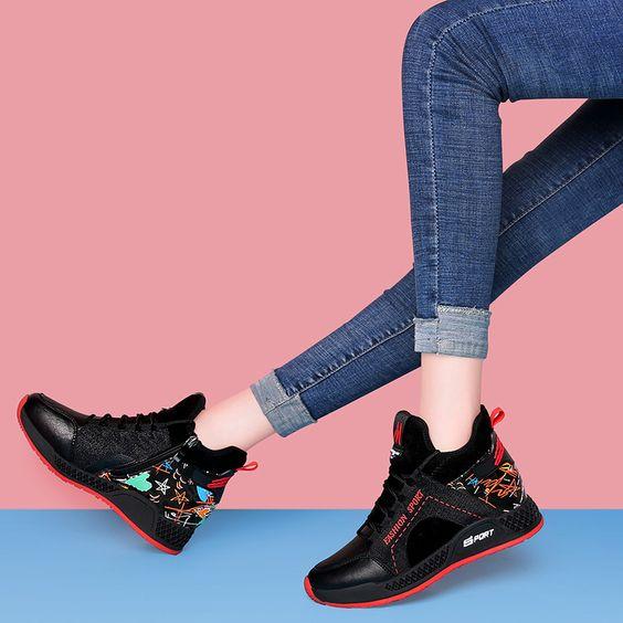 Women's Trendy Colorful Sneaker Shoes - Abershoes