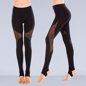 Mesh Insert Normal Active Leggings - Abershoes