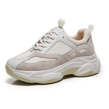 Load image into Gallery viewer, Stylish Color Block Leather Platform Dad Sneakers - Abershoes