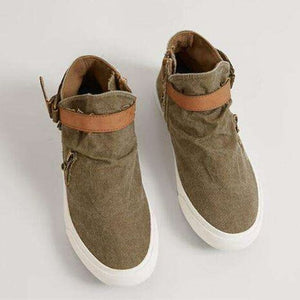 Flat Belt Buckle Cowboy Shoes - Abershoes