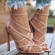 Load image into Gallery viewer, Hollow Out Cross-strap High Heel Sandals - Abershoes