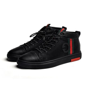 Trendy British Black High Top Shoes - Abershoes