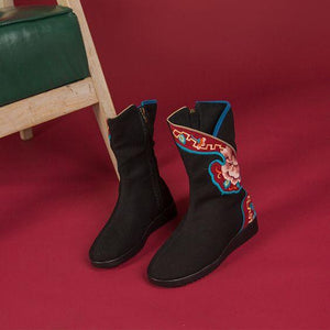 Ethnic High- top Embroidered Shoes - Abershoes
