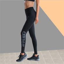 Load image into Gallery viewer, Yoga Gym Golden/Silver Letter Printed Leggings - Abershoes