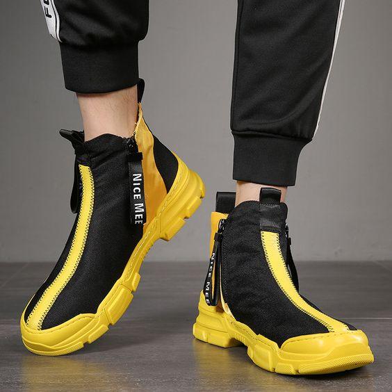 Men's Trendy High Top Hip Hop Style Shoes - Abershoes