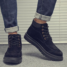Load image into Gallery viewer, High Top Khaki/Black Leather Martin Boots - Abershoes