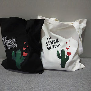 Simple Cactus Pattern Tote Bag - Abershoes