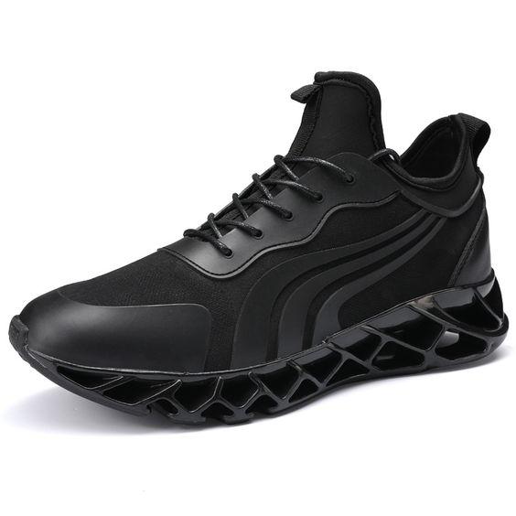 Trendy Design Black Blade Sneaker Shoes - Abershoes