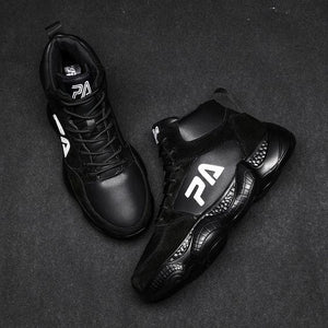 High Top Leather Basketball Shoes - Abershoes