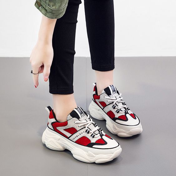 Chic Color Block Platform Sneakers - Abershoes