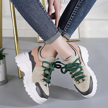Load image into Gallery viewer, Chic Color Block Leather Dad Sneaker Shoes - Abershoes
