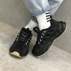 Couples Pure Color Retro Dad Sneaker Shoes -  Unisex - Abershoes