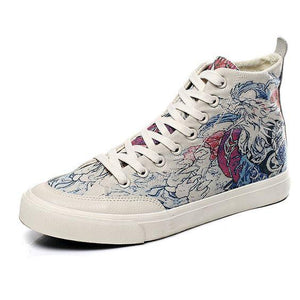 Men's Chic High Top Painting Canvas Shoes - Abershoes