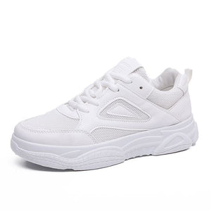 Girly White Sneaker Shoes - Abershoes