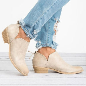 Trendy Pure Color Ankle Bootie Shoes - Abershoes