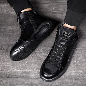 High Top Trendy Black Martin Boots - Abershoes