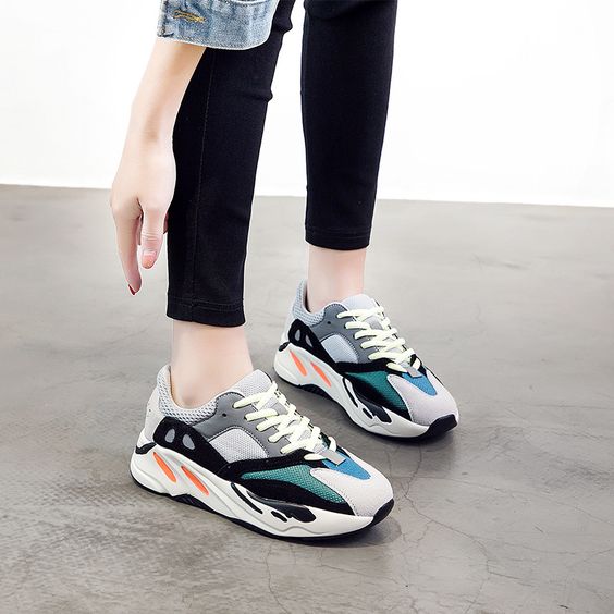 Trendy Retro Color Block Mesh Dad Sneaker Shoes - Abershoes