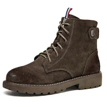 Load image into Gallery viewer, Black/Coffee Frosted Leather Martin Boots - Abershoes