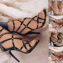 Load image into Gallery viewer, Hollow Out Cross-strap High Heel Sandals - Abershoes