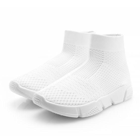 High Top FlyKnit Mesh Sneaker Shoes - Abershoes
