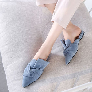 Women's Chic Pointed Flat Sandal Shoes - Abershoes