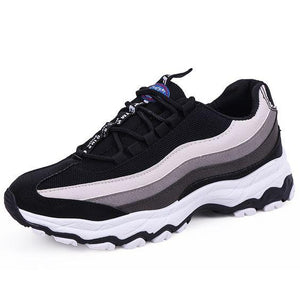 Men's Striped Color Block Sneaker Shoes - Abershoes