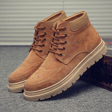 Load image into Gallery viewer, High Top Khaki/Black Leather Martin Boots - Abershoes
