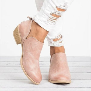 Trendy Pure Color Ankle Bootie Shoes - Abershoes